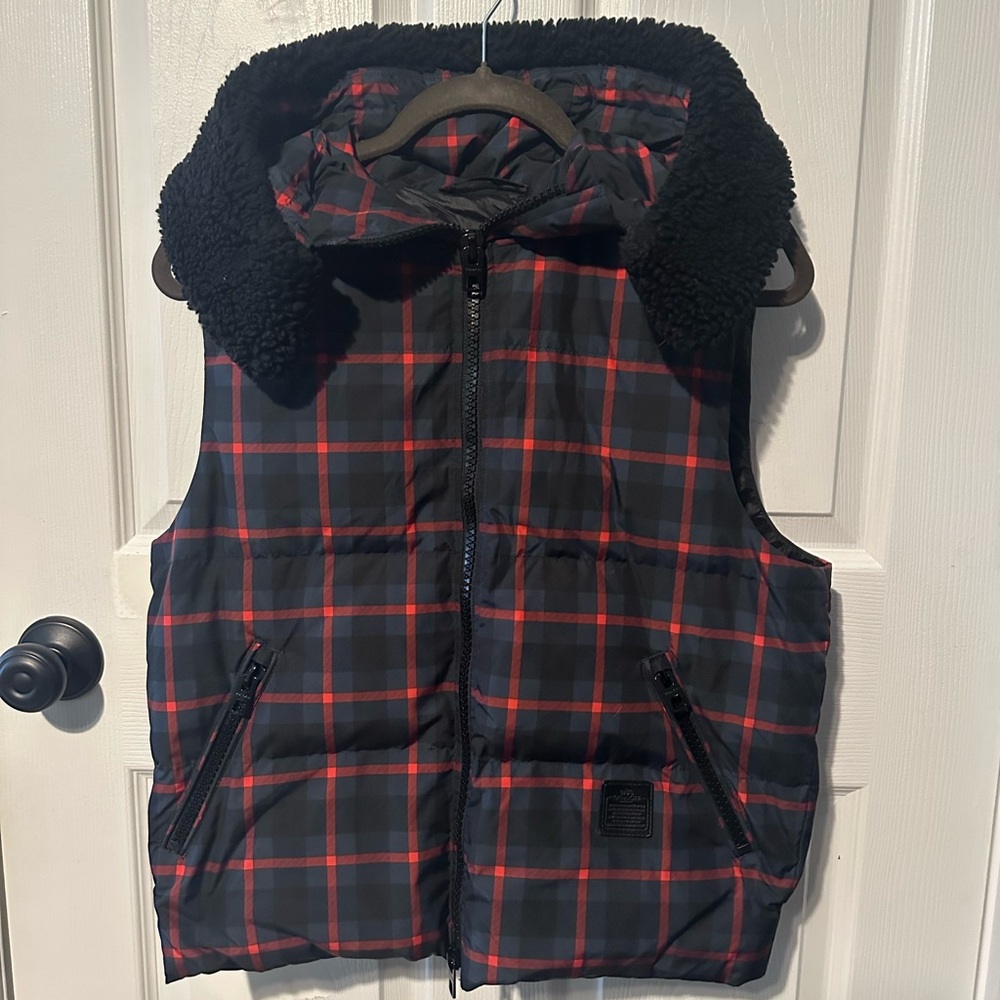 Coach Riley Plaid Puffer Vest